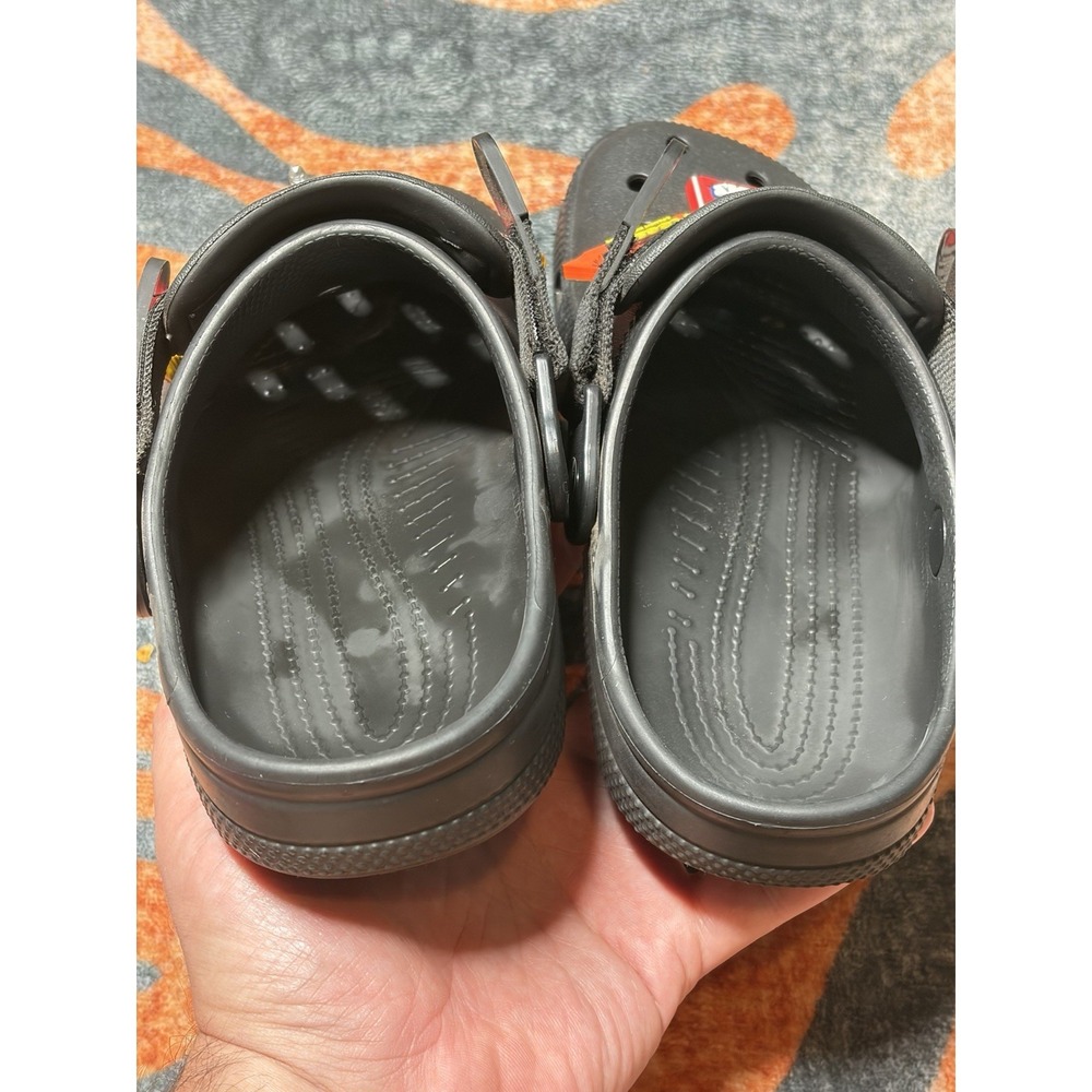 Crocs Classic Adjustable SR Clog Black Size W8 With (6) Charms - Picture 7 of 9